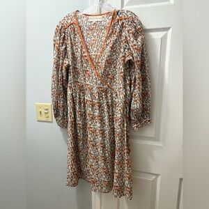 Daughters of India Binita Floral Balloon Sleeve Mini Dress Size Large